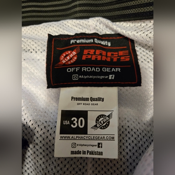 New Motorcross Pants By ALPHA Men's Size 30x29 - Picture 6 of 16